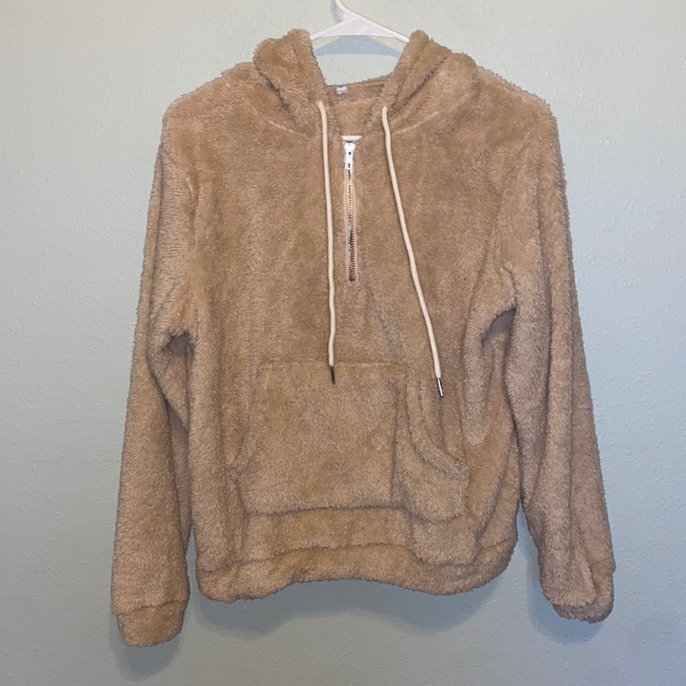 Womens Shein half zip Sherpa hoodie. Size Medium
